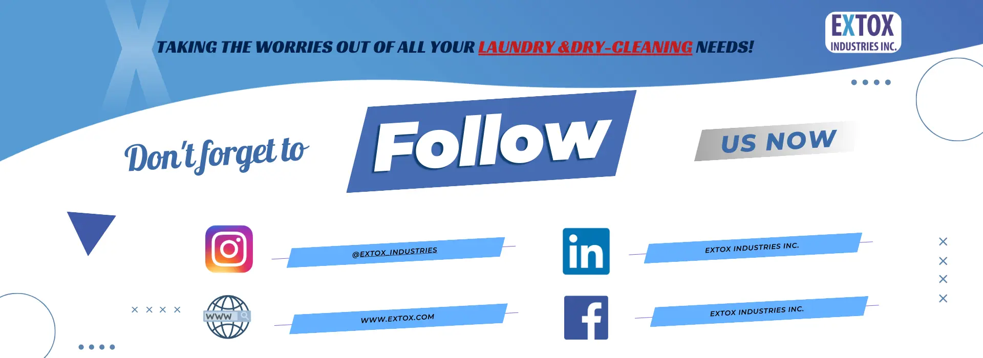 Extox Industries official brand logo and professional dry cleaning supply solutions