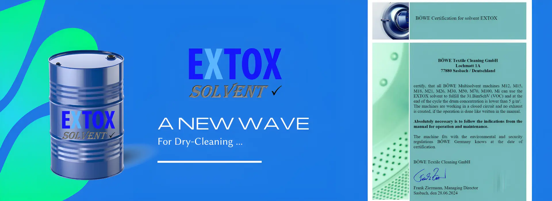 Interior drum of industrial laundry machine for commercial dry cleaning services - Extox Industries